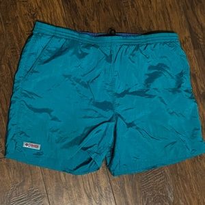 Vintage Columbia Teal Swim Trunks